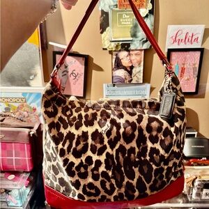 Coach Parker Ocelot Print Hobo Bag with Wallet